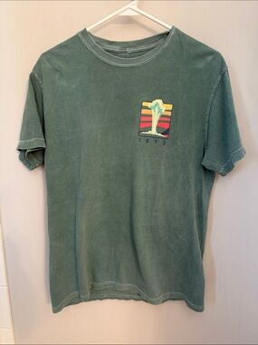 Washed Green Short Sleeve Graphic Tee with 1872 Motif